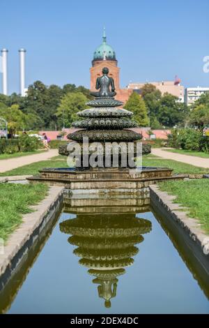 Indischer Brunnen, Engelbecken, Leuschnerdamm, Kreuzberg, Friedrichshain-Kreuzberg, Berlin, Deutschland Stockfoto