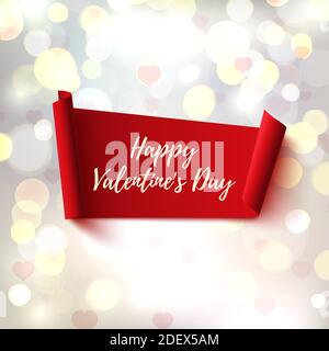 Happy Valentines Day, rotes, abstraktes Banner. Stock Vektor