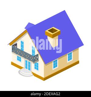 Sometric 3D House Icon. Stock Vektor