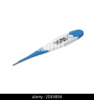 Digitales Medizinthermometer. Editierbare Nummern auf dem Display. Isometrisch Stock Vektor