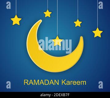Ramadan Kareem Design mit 3D Papierschnitt Stock Vektor
