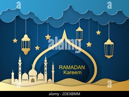 Ramadan Kareem Grußkarte, Stock Vektor