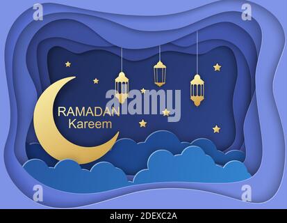 Ramadan Kareem Grußkarte, Stock Vektor