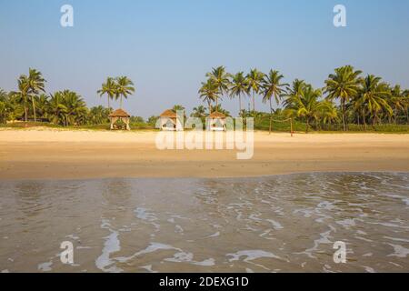 Indien, Goa, Arossim Beach, Strand im Park Hyatt Goa Resort und Spa Stockfoto