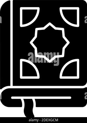 Quran schwarzes Glyph-Symbol Stock Vektor