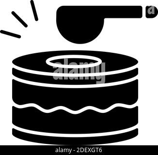 Drums schwarzes Glyph-Symbol Stock Vektor