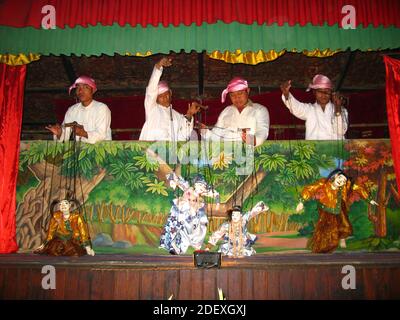 Das Puppentheater in Bagan, Myanmar Stockfoto