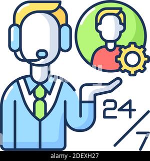 RGB-Farbsymbol für den Kundensupport Stock Vektor