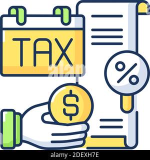 Steuern Zahlung RGB Farbe Symbol Stock Vektor