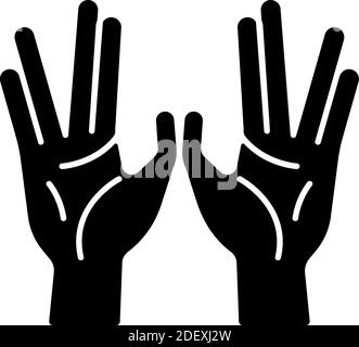 Priesterliche Segen Hände schwarz Glyphe Symbol Stock Vektor