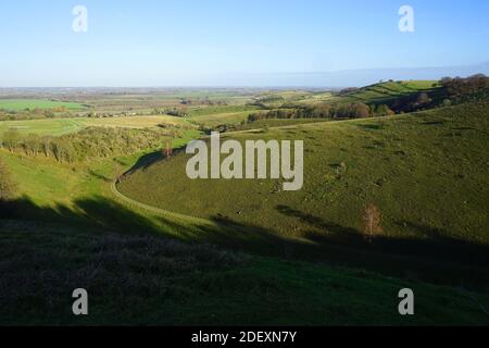 Blick über eine coombe in Pegsdon Hills Stockfoto