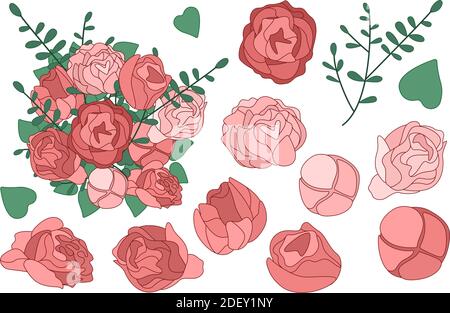 Es ist eine Reihe von Rosen. Nahtlose Clip-Art Vektorgrafik Stock Vektor