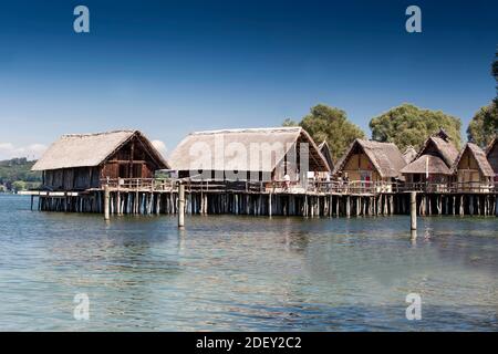 Stelzenhäuser, Pfahlbaumuseum Unteruhldingen, Museum, Bodensee, Baden-Württemberg, Deutschland, Europa Stockfoto