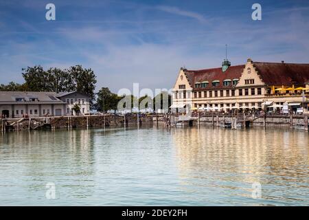 Seepromenade, Hafen, Insel Lindau, Lindau am Bodensee, Bodensee Region, Schwaben, Bayern, Deutschland, Europa Stockfoto