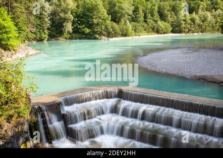 Lech Falls, Lech River, Füssen, Ostallgäu, Allgäu, Schwabien, Bayern, Deutschland, Europa Stockfoto