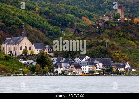 Stadtbild mit Kaiserburg Cochem, Cochem, Mittelmosel, Rheinland-Pfalz, Deutschland, Europa Stockfoto