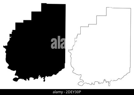 Clarion County, Commonwealth of Pennsylvania (U.S. County, United States of America, USA, U.S., US) Kartenvektordarstellung, Scribble-Skizze Clarion m. Stock Vektor