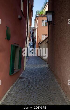 Gasse in der Altstadt, Lindau, Bodensee, Bayern, Deutschland, Europa Stockfoto