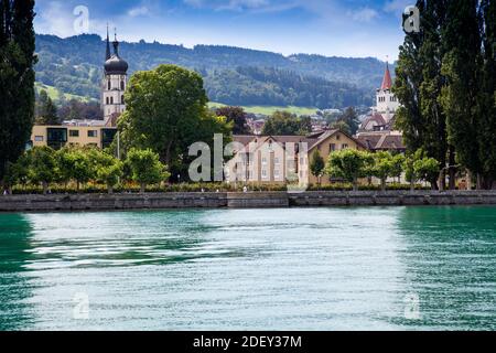 Am Meer Wasserburg, bodensee Bayern, Deutschland, Europa Stockfoto