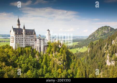 Schloss Neuschwanstein, Schwangau, Bayerische Alpen, Allgäu, Schwaben, Bayern, Deutschland, Europa Stockfoto