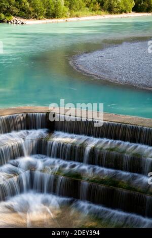 Lech Falls, Lech River, Füssen, Ostallgäu, Allgäu, Schwabien, Bayern, Deutschland, Europa Stockfoto