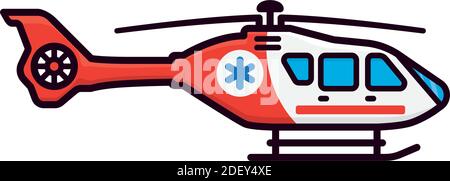 Medevac Hubschrauber isoliert Vektor-Illustration für Tag der medizinischen Transporter Am 20. August Stock Vektor