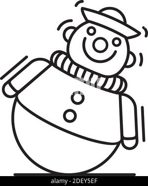 Roly-Poly Tumbler Spielzeug Vektor-Linie Symbol für Nevergiveup Tag am 18. August, Ausdauer Umriss Symbol Stock Vektor