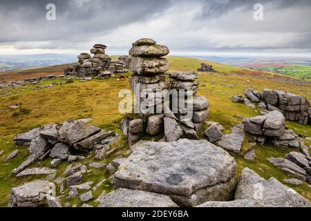 Staple Tor in der Nähe von Merrivale, Dartmoor National Park, Devon, England, Großbritannien, Europa Stockfoto