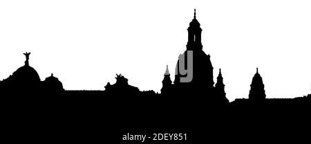Vektor Silhouette Skyline von Dresden in Deutschland Stockfoto