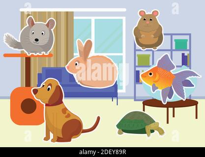 vektor-Set von Haustieren. Stock Vektor