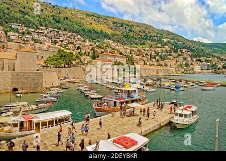 Hafengebiet in Dubrovnik Altstadt an der Dalamatian Küste von Kroatien, Adria Stockfoto