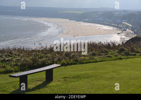 Filey Bay and Beach - North Yorkshire - Großbritannien Stockfoto