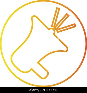 Megaphon-Symbol. Linienvektordarstellung isoliert auf weißem Hintergrund. EPS 10. Stock Vektor