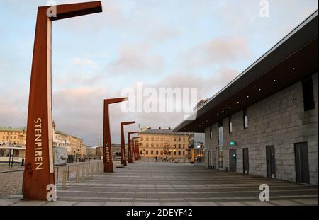 Stenpiren Wartehalle für öffentliche Verkehrsmittel in Göteborg Stockfoto