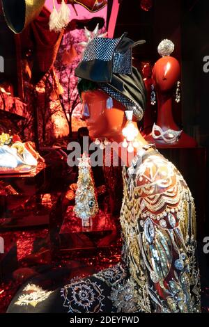 Bergdorf Goodman Urlaub Schaufenster, NYC Stockfoto
