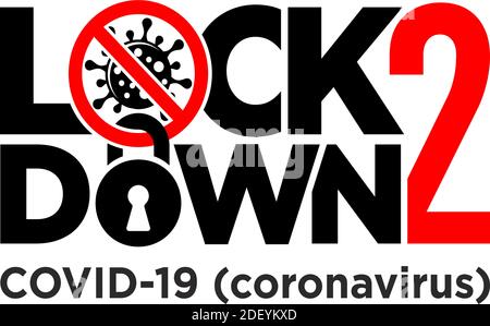 Lockdown 2. Coronavirus-Welle. Covid-19 Pandemic Welt Lockdown Quarantäne. Corona Virus Illustration Vektor Stock Vektor