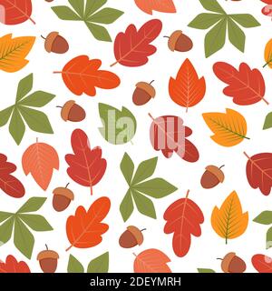 Elegante trendige ditsy floral Textur Vektor wiederholende Muster bestehend aus tropischen bunten Herbstblättern. Laub Hintergrund geeignet für Textil Stock Vektor