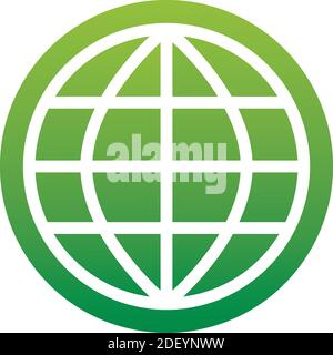 Internetsymbol eines Satzes. Gehen Sie zu Websign. Internetsymbol. Isoliert auf weißem Hintergrund. Grüner Kreis. Stock Vektor