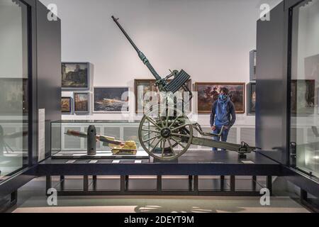 Haubitze, Dauerausstellung, Militärhistorisches Museum der Bundeswehr, Olbrichtplatz, Dresden, Sachsen, Deutschland Stockfoto