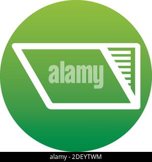 Ordner Vektor-Symbol eines Sets in trendigen flachen Stil isoliert auf weißem Hintergrund. Retro-Handy-Symbol auf grünen Gradienten-Taste für Ihre Website-Design, Stock Vektor