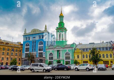 KIEW UKRAINE - JUNI 16,2016 Vertragsfläche von Kiew, Ukraine. Kiew ist die Hauptstadt und die größte Stadt der Ukraine Stockfoto