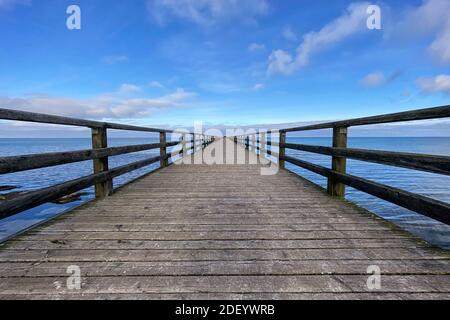 Pier in Prerow auf der Insel Zingst Stockfoto