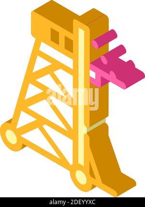 Belagerungsturm isometrische Symbol Vektor Illustration Farbe Stock Vektor