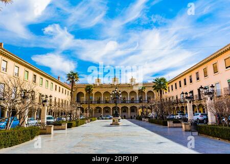 Plaza de las Palomas, auch Plaza de la constitucion genannt. Guadix, Granada, Andalucía, Spanien, Europa Stockfoto