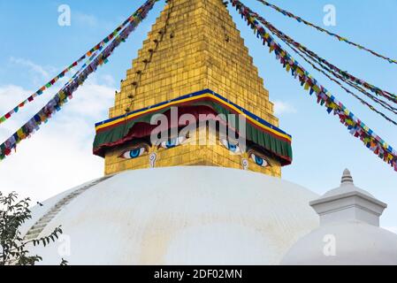 Boudhanath (Bouddha Stupa), UNESCO-Weltkulturerbe, Kathmandu, Nepal Stockfoto