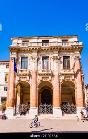 Der palazzo del Capitaniato, auch als Loggia del Capitanio oder Loggia Bernarda bekannt, ist ein palazzo in Vicenza, entworfen von Andrea Palladio in 1565 und b Stockfoto