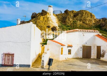 Cave House, typische Unterkunft in der Region seit der Antike. Guadix, Granada, Andalucía, Spanien, Europa Stockfoto