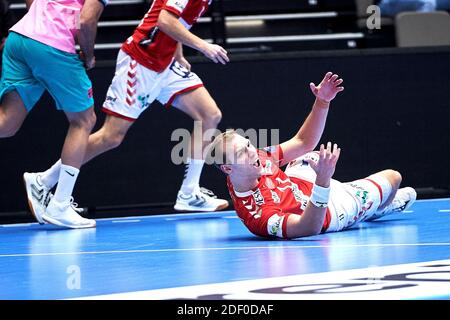 Aalborg, Dänemark. Dezember 2020. Lukas Sandell (11) von Aalborg Handball im EHF Champions League Spiel zwischen Aalborg Handball und FC Barcelona Handbol in der Jutlander Bank Arena in Aalborg. (Foto Kredit: Gonzales Foto/Alamy Live News Stockfoto