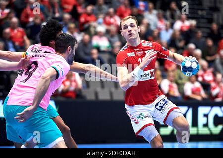 Aalborg, Dänemark. Dezember 2020. Lukas Sandell (11) von Aalborg Handball im EHF Champions League Spiel zwischen Aalborg Handball und FC Barcelona Handbol in der Jutlander Bank Arena in Aalborg. (Foto Kredit: Gonzales Foto/Alamy Live News Stockfoto