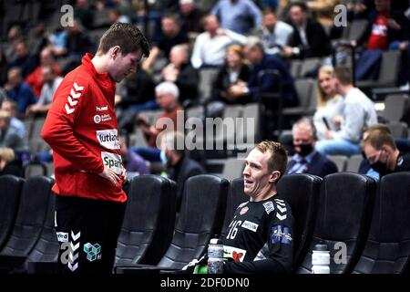 Aalborg, Dänemark. Dezember 2020. Mikael Aggefors (16) von Aalborg Handball im EHF Champions League Spiel zwischen Aalborg Handball und FC Barcelona Handbol in der Jutlander Bank Arena in Aalborg gesehen. (Foto Kredit: Gonzales Foto/Alamy Live News Stockfoto